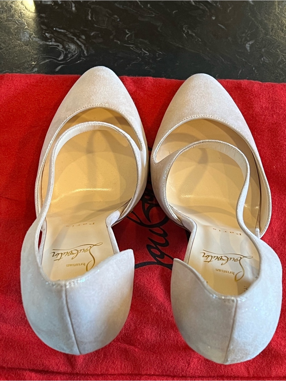 Christian Louboutin Catchy One 100 Pumps in Suede Lame - Picture 6 of 11